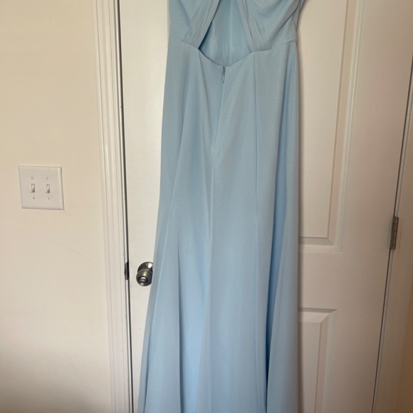 Azazie Sky Blue Halter Wedding Dress - Picture 4 of 4